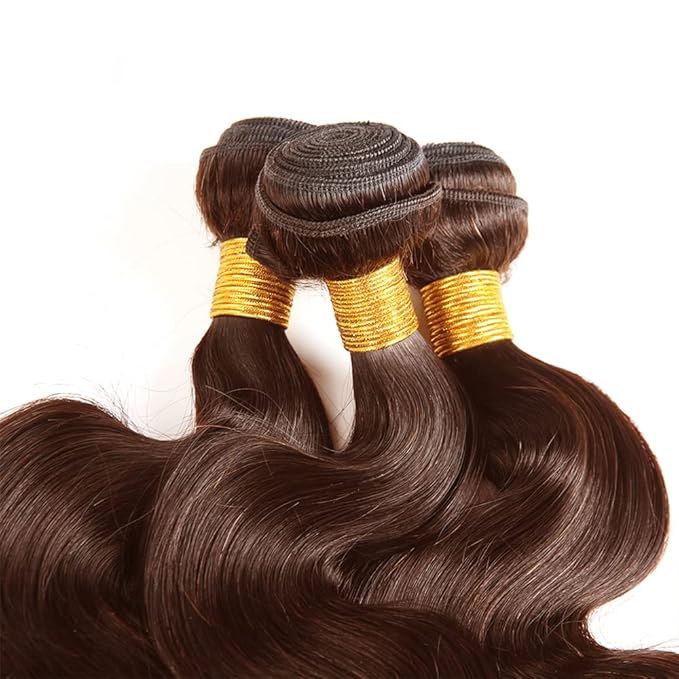 Color #4 Bundles Human Hair Brown Body Wave Bundle Niegmeag 22 24 26 Inch Chocolate Brown Human Hair Bundles Double Weft Color 4 Body Wave Bundle