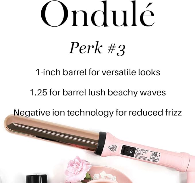 L'ANGE HAIR Ondulé 25 MM Ceramic Curling Wand | Professional Hot Tools Curling Iron 1 Inch | Salon Hair Styling Wands for Beach Waves | Best Hair Curler Wand for Frizz-Free, Lasting Curls
