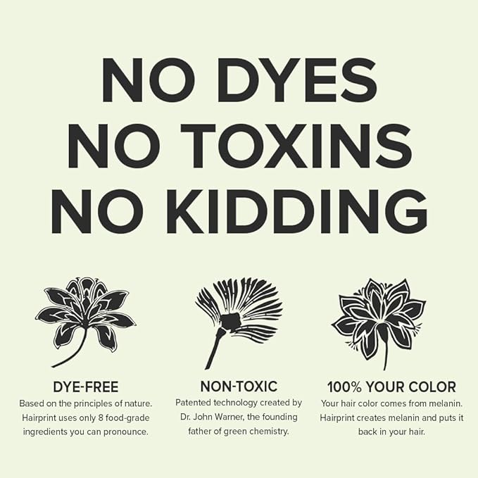Hairprint True Color Restorer Plus in Brown | Enhanced Gray Coverage with Extra Restore Application | Dye-Free and Non-Toxic | Replenishes Natural Pigment | Patented Technology by Dr. John Warner