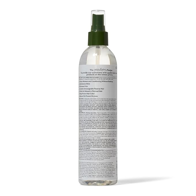 Proclaim Olive Spray On Glosser, Detangling, Smoothing, Antifrizz, Relaxed or Permed Hair, Paraben free, Sulfate Free, Enhances Color