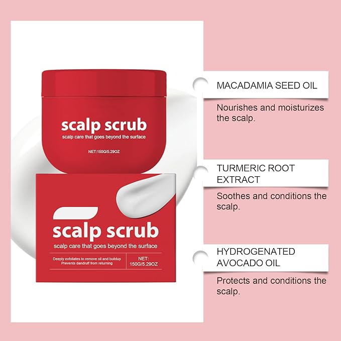 Avocado Oil Scalp Scrub, Rich in Grapefruit Extract, Grapeseed Extract, and Pumice, Natural Exfoliating Scrub & Dry Scalp, Gluten Free, Vegan, 5.29OZ
