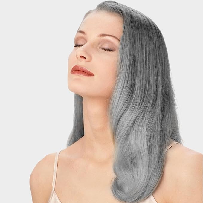 Instant Silver Gray Hair Dye Shampoo 500ml for Men & Women, 3 in 1 Silver Hair Dye, Easy to Use, Natural Shampoo Silver Hair Dye in Minutes 16.9 Fl Oz (Silver gray)