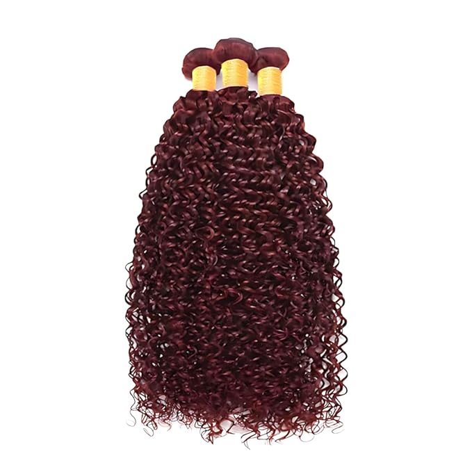 ZCMYVINND99J curly Wave Human Hair Bundles 08 10 12 Inch Double Weft Brazilian Remy Weave Burgundy 99J curly Wave Human Hair Bundles Dark Burgundy kinky Human Hair Bundle Unprocessed Virgin Extensions