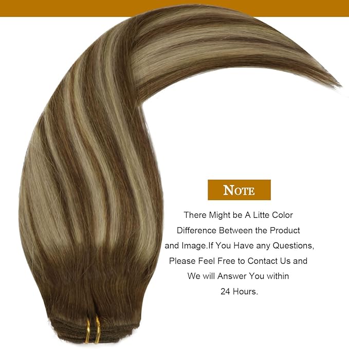 Loxxy Human Hair Extensions Clip ins Real Hair Clip in Extensions 18inch 120gram Thick Hair Extensions Omber Brown 4 to Highlights Caramel Blonde 26 Clip Extensions Human Hair Dark Roots