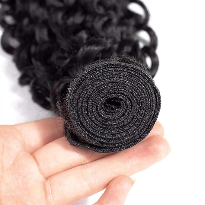 30 Inch Natural Black Kinky Curly Bundles Human Hair Color 1B Bundles Unprocessed Brazilian Virgin Remy Hair Extensions Double Weft Hair Weave
