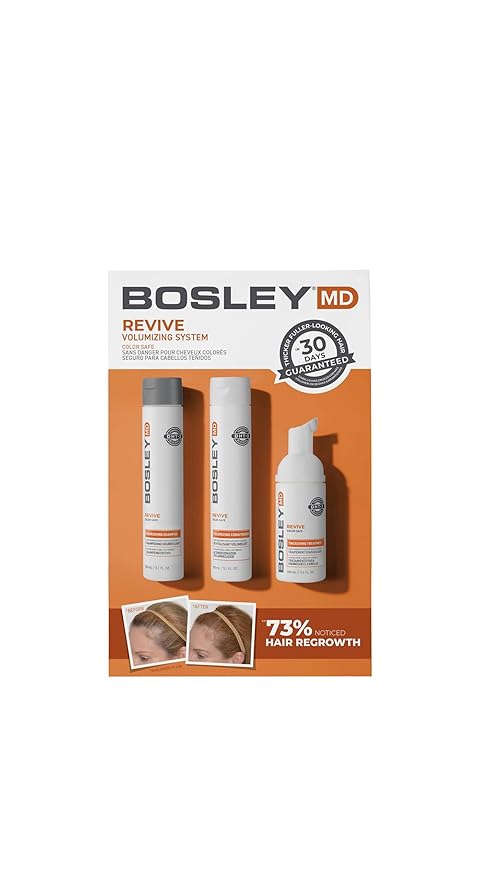 BosleyMD BosRevive KIT for Visible Hair Thinning (Color Safe), Starter Size (30 Days)