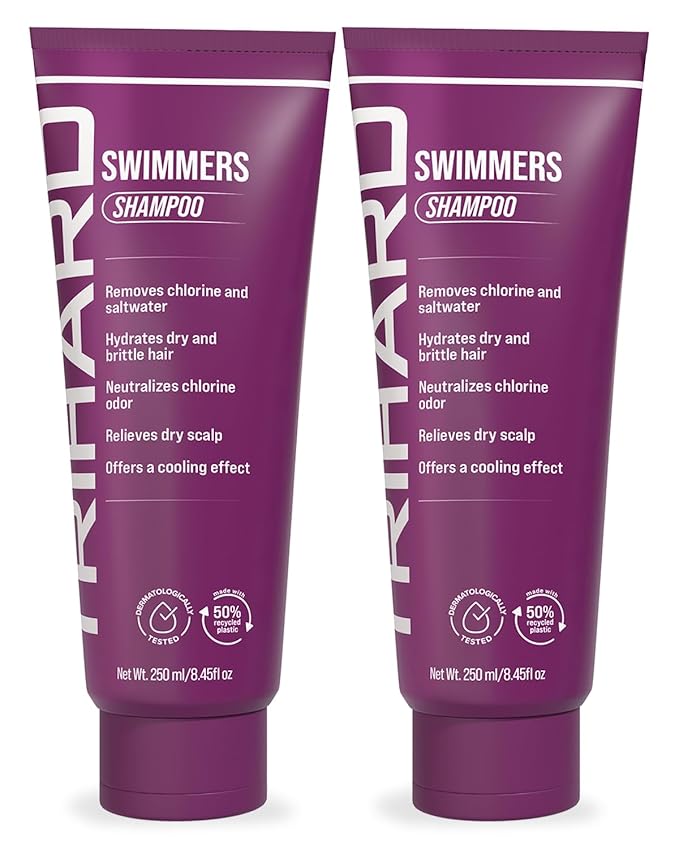 TRIHARD Swimmers Shampoo Extra Boost (2-Pack) | Hard Chlorine & Hard Water Defense | Sulfate-Free, Color-Safe, Vegan Hair Detox for All Swim Lovers