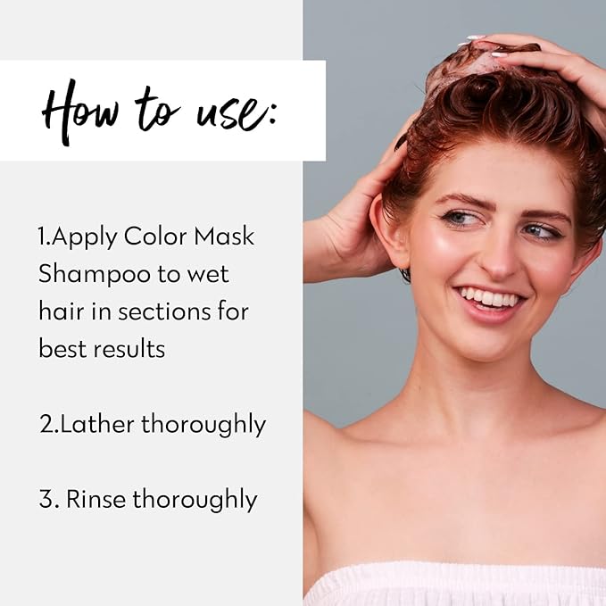 FOUR REASONS Hair Color Shampoo (8 Colors) - Sulfate Free Red Hair Toner - Color Depositing Shampoo for Color Treated Hair, Vegan, 8.45 Fl Oz (Red)