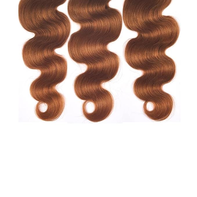 Brazilian Remy Human Hair Extensions - 30 Inch Brown Body Wave Bundles - Silky Soft, Unprocessed, Light Brown