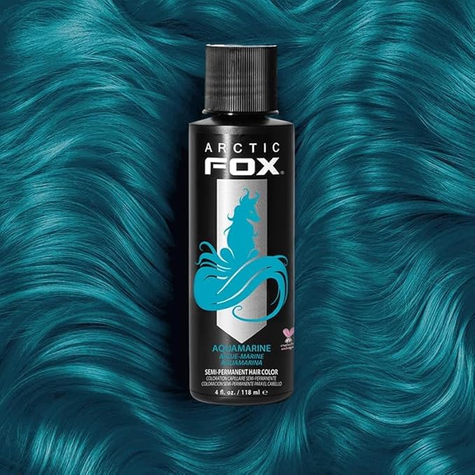 Arctic Fox Semi-Permanent Hair Dye, Vegan & Cruelty-Free, Conditioning, Ammonia-Free, Peroxide-Free, Aquamarine Blue, Vibrant Color for All Hair Types, 4 Fl Oz (Pack of 2)