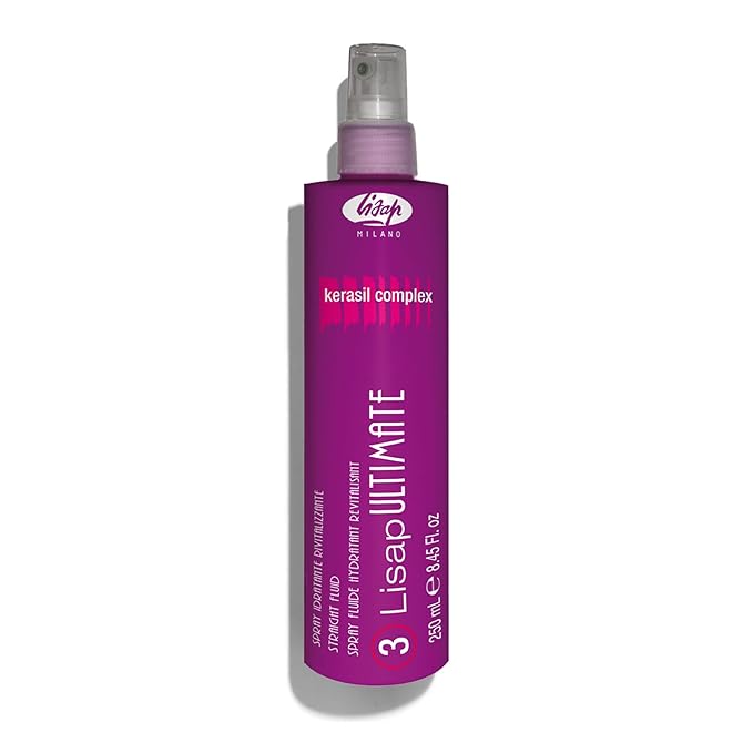 Lisap Heat Protectant for Hair, Ultimate Straight Fluid Hair Spray, Anti Frizz Hair Products, Thermal Protection Hydrating, Strengthening, Straightening & Styling Spray, For All Hair Types, 8.45 fl oz