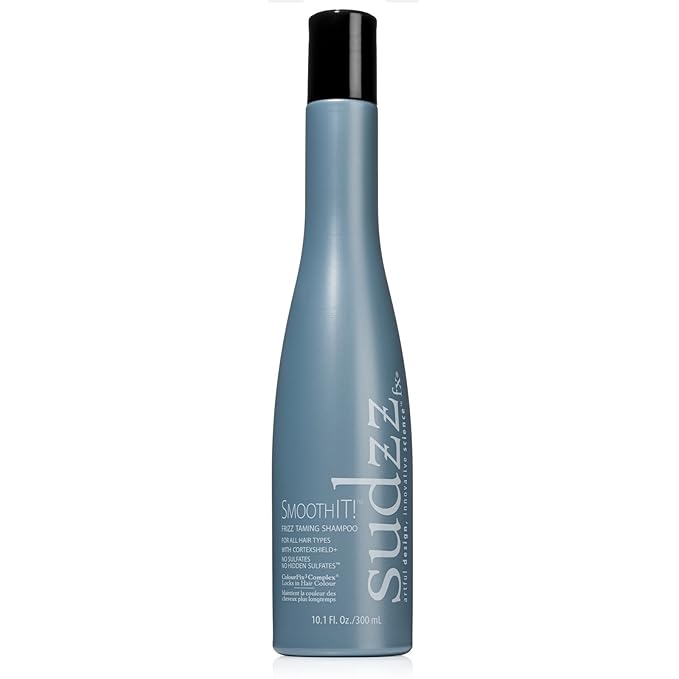 SUDZZFX Smooth Taming Shampoo - Frizz Control & Moisturizing Formula for Straight, Damaged Hair - For Men & Women's Styling Needs - All Hair Types - Sulfate Free, 10.1 Fl Oz