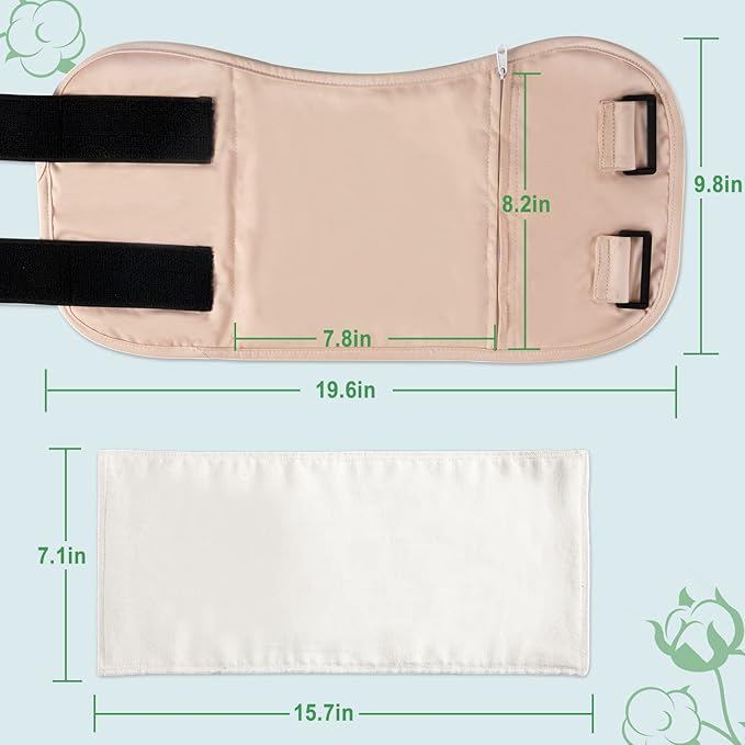 DEROWN Castor Oil Pack Wrap, Less Mess, Organic Cotton & Waterproof PUL, Reusable Massage Pack Kit with Anti Leak Design