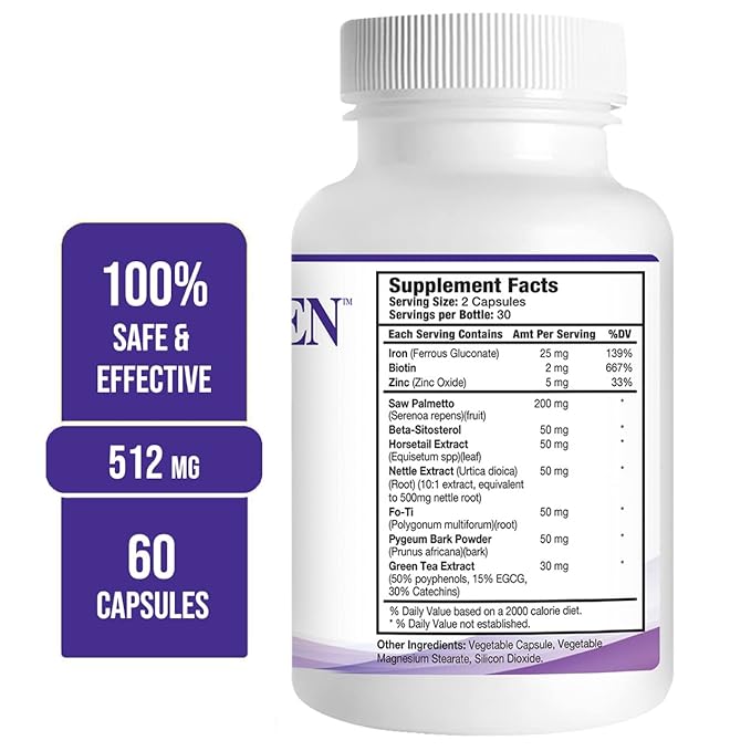 Propidren by HairGenics - DHT Blocker & Hair Growth Capsules to Prevent Hair Loss & Stimulate Hair Follicles, to Stop Hair Loss & Regrow Hair. Proprietary Anti-Hair Loss & Hair Regrowth Treatment.