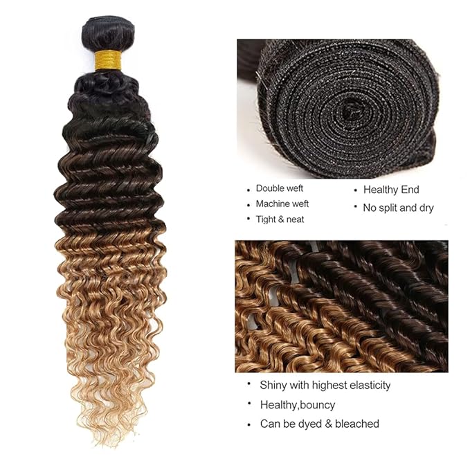 30 32 34 Inch Ombre Human Hair Bundles T1b427 Deep Wave Bundles Peruvian Virgin Soft And Silky Remy Hair Extensions 24 26 28 Inch Double Weft Hair Weave