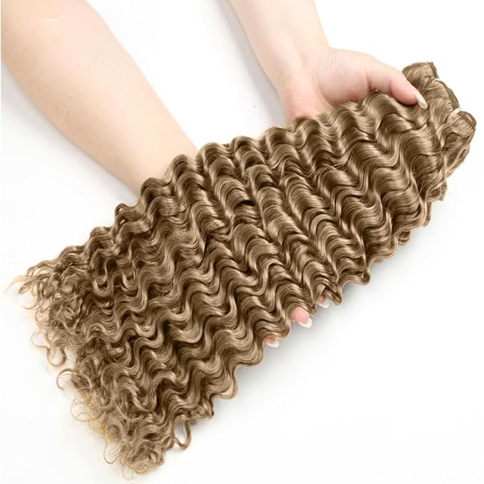 #22 Ash Blonde Bundles Human Hair Deep Wave Bundles 28 30 32 Inch Human Hair Weave 3 Bundle Unprocessed Brazilian Virgin Hair Blonde Deep Wave Human Hair Extensions 50 Grams/Bundle