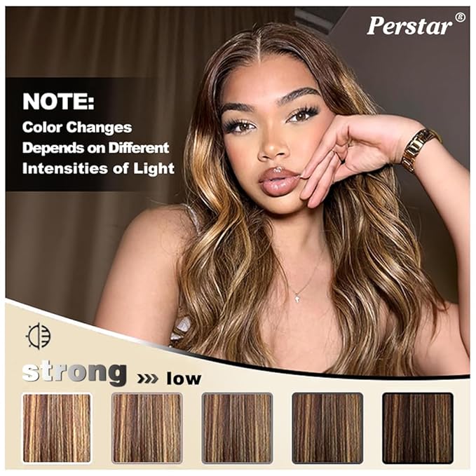 4/27 Body Wave Bundles Honey Blonde Human Hair Bundles Ombre Highlight 24 26 28 30 Inches Silky and Soft Hair Weft Brazilian Virgin Remy Hair Weave Piano Color for Black Women