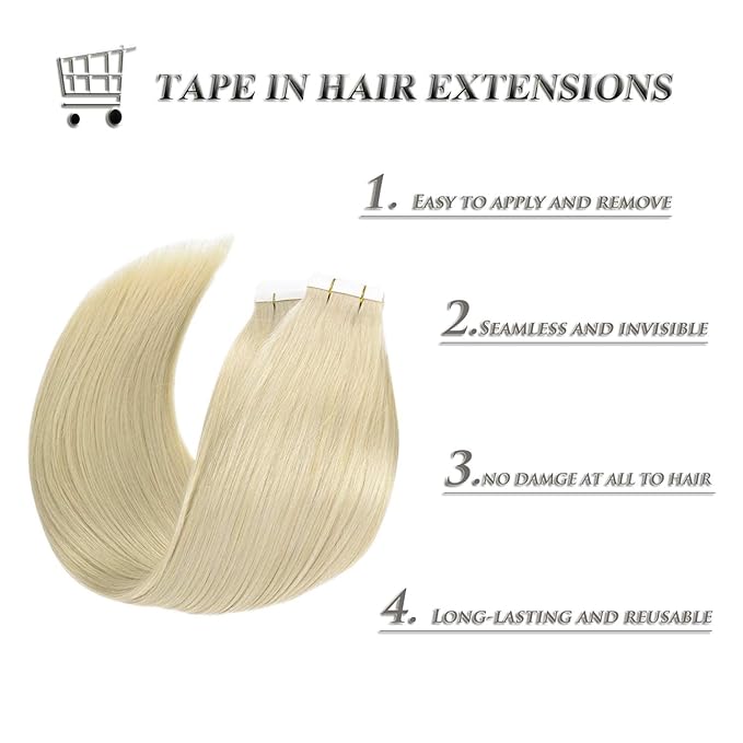 Anrosa Tape In Human Hair Extensions Premium Quality Silky Hair Natural 20 Inch 50g Tape In Hair Extensions Real Remy Human Human Hair 20Pcs