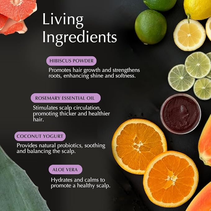 Hibiscus Rosemary Compote Hair & Scalp Fortifier | Superfood Infused Formula | Conditions, Strengthens, Promotes Growth | Balances Scalp Microbiome for Healthy Hair & Scalp