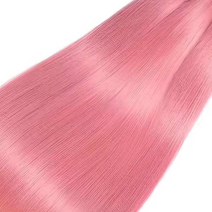 30 32 34 Inch Pink Straight Bundles Human Hair Pure Pink Bundles Niegmeag Hair Double Weft Grade 8A Brazilian Virgin Remy Hair Extensions For Woman 100g/Pc
