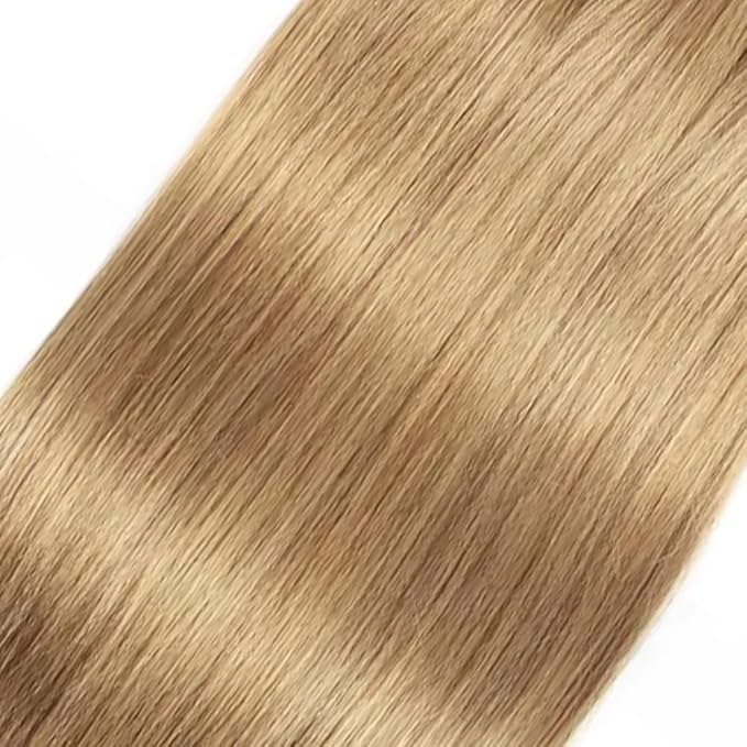#22 Blonde Bundles Human Hair Straight Bundles 22 24 26 Inch Human Hair Weave 3 Bundle Unprocessed Brazilian Virgin Hair Ash Blonde Straight Human Hair Extensions 50 Grams/Bundle