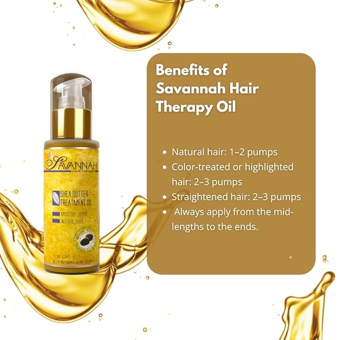 Hair Oil with Shea Butter for Frizzy, Dry & Damaged Hair, Hydrating Keratin Treatment Oil, 1.69oz/50ml