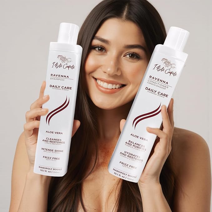Ravenna Aloe Vera Shampoo & Conditioner Set – Sulfate & Paraben-Free, Deep Moisture, Breakage Reduction for Dry, Damaged & All Hair Types, 2×300ml (10.1 fl oz each)