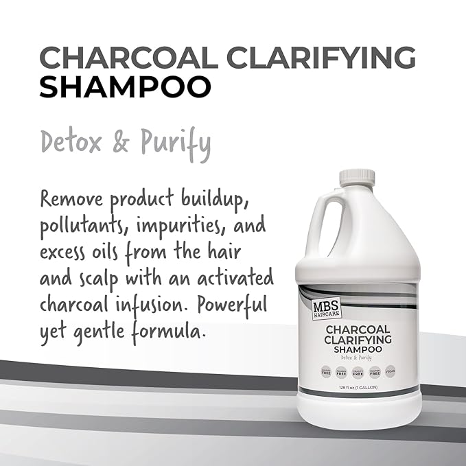 Charcoal Clarifying Shampoo Gallon – Deep Cleansing, Purifying & Gentle Formula for Scalp & Hair Care. Color Safe, Gluten-Free, Daily Purifying Shampoo for Healthy Hair