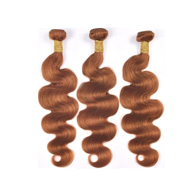 Brazilian Remy Human Hair Extensions - 30 Inch Brown Body Wave Bundles - Silky Soft, Unprocessed, Light Brown