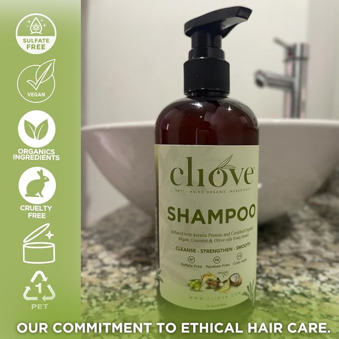 Shampoo | Hair Moisturizing Keratin Protein Treatment Infused with Argan Oil and Olive Oil | Anti Frizz Shampoo for Curly Wavy, and Straight Hair |16oz