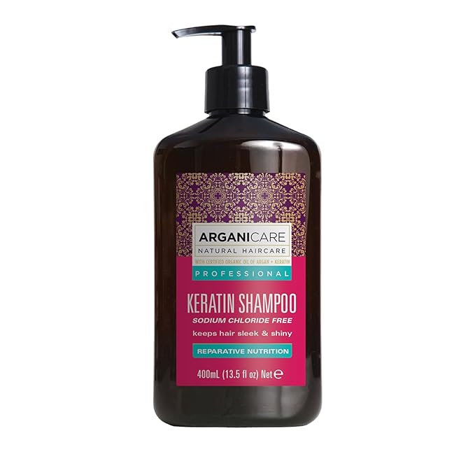 Arganicare Keratin Shampoo – Repairing & Nourishing Hair Care – Strengthens & Hydrates – Frizz Control – For Dry, Damaged & Color-Treated Hair – All Hair Types – 13.52 fl oz