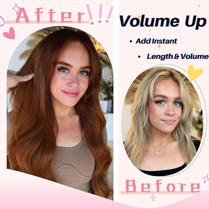 Auburn Tape in Hair Extensions Human Hair Long Invisible Silky Straight Tape in Real Human Hair Extensions for Women
