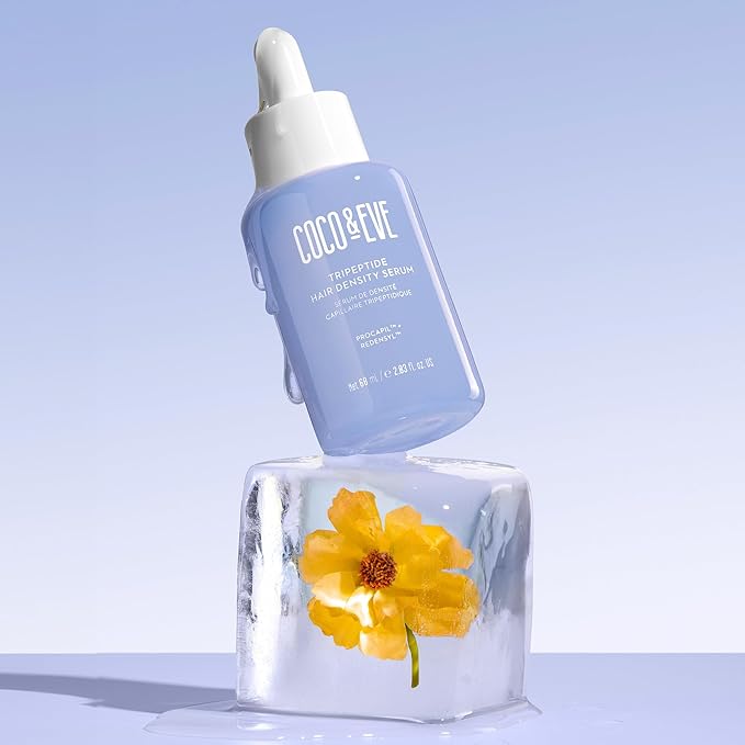 Coco & Eve Boost Therapy Tripeptide Hair Density Serum. For Thicker, Fuller Hair. Anti-Hair Loss & Shedding, Lightweight Scalp Treatment with Biotin & Caffeine for Volume & Restoration (2.03 Fl Oz)