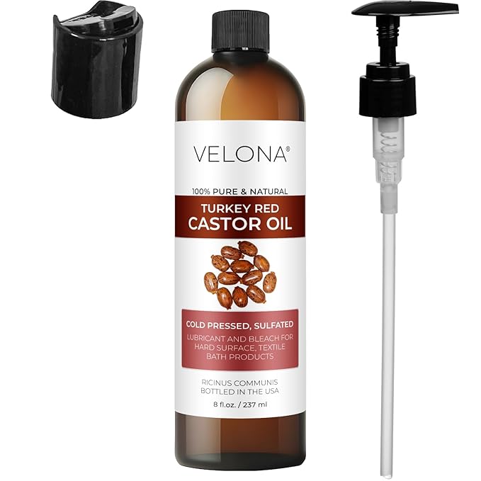 velona Castor Oil Turkey Red 8 fl oz | 100% Pure and Natural Carrier Oil | Cold Pressed | Hair, Body and Skin Care | Use Today - Enjoy Results