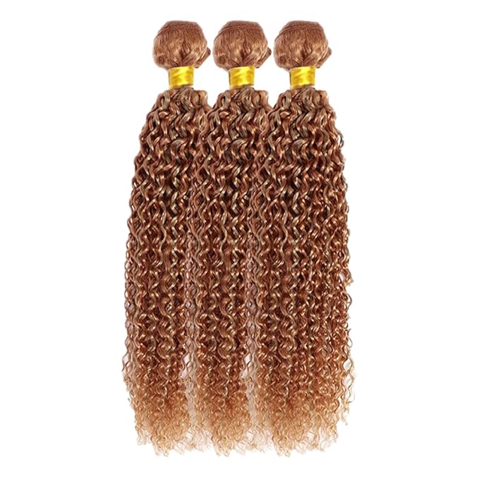 30 30 30 Inch Honey Blonde Bundles Human Hair Brown Water Wave Bundles Double Weft Huxowax Virgin Soft And Silky Remy Hair Extensions
