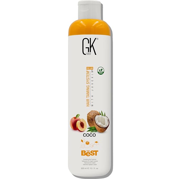 GK HAIR Global Keratin The Best COCO (10.1 Fl Oz/300ml) Smoothing Keratin Hair Treatment - Professional Brazilian Complex Blowout Straightening For Silky Smooth & Frizz Free Hair