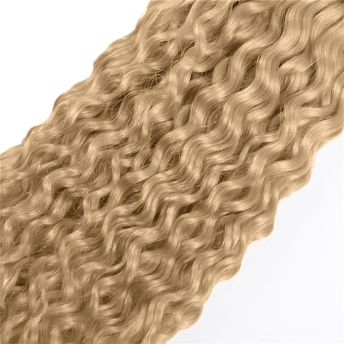 #22 Ash Blonde Bundles Human Hair Water Wave Bundles 26 28 30 Inch Human Hair Weave 3 Bundle Unprocessed Brazilian Virgin Hair Blonde Water Wave Human Hair Extensions 50 Grams/Bundle