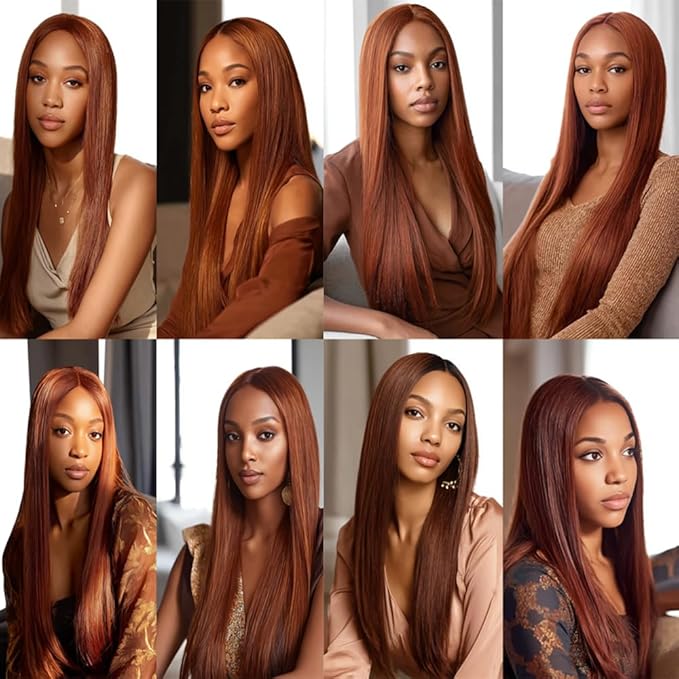 Red Brown Straight Bundles Color 33 Straight Bundles 8a Grade Brazilian Human Hair Wet and Wavy Soft Silky for Black Women 8 10 12 Inch