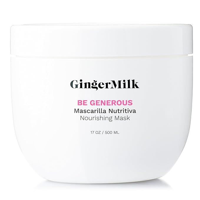 Deep Repair Hair Mask for Dry and Curly Hair – Castor Oil, Biotin, Ginger – Sulfate-Free – Be Generous by Ginger Milk – 17 oz