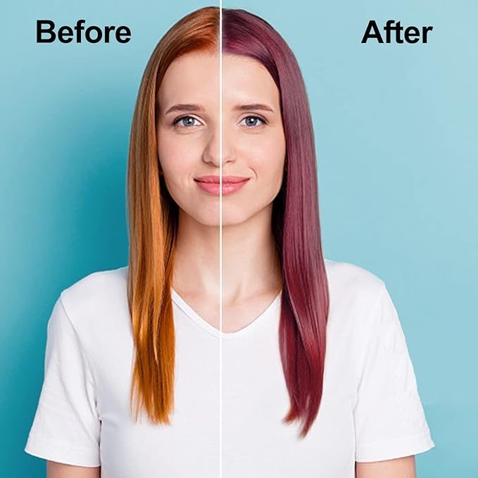 Deep Wine Red Hair Color Shampoo, 16.9 FL Oz, Semi-Permanent, Ammonia-Free, 30 Day Lasting, Gray Hair Coverage