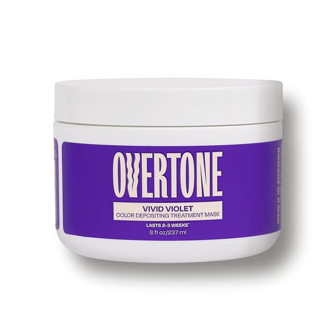 Overtone Color Depositing Semi-Permanent Hair Dye Conditioner - 8 oz For Natural & Color-Treated Hair, Moisturizing Shea Butter & Coconut Oil - Vegan & Cruelty-Free, Vivid Violet