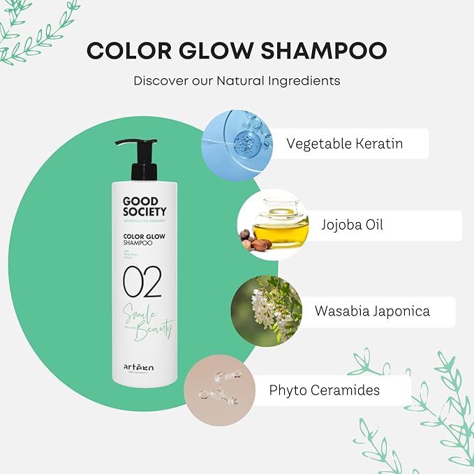 Artègo Good Society Color Glow Shampoo (33.8 fl oz) – Color-Protecting Shampoo for Colored, Damaged, or Dull Hair