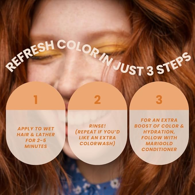 Marigold Hydrating Semi-Permanent Color Depositing Shampoo for Toning and Brightening Faded Color-Treated Hair - Prevents Fade, Extends Color Service (8.5 Oz.)