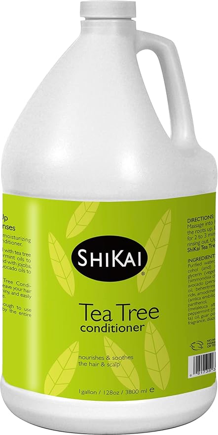 ShiKai - Natural Tea Tree Oil Conditioner, Made with Essential Oils of Peppermint & Tea Tree to Refresh & Stimulate Hair & Scalp, Soap-Free Alternative (1 Gallon)