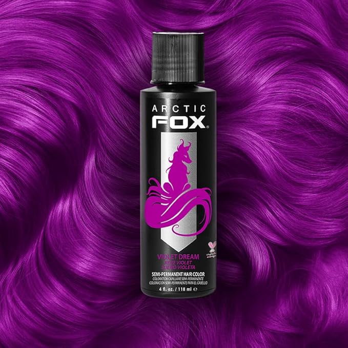ARCTIC FOX Vegan and Cruelty-Free Semi-Permanent Hair Color Dye (4 Fl Oz, VIOLET DREAM)