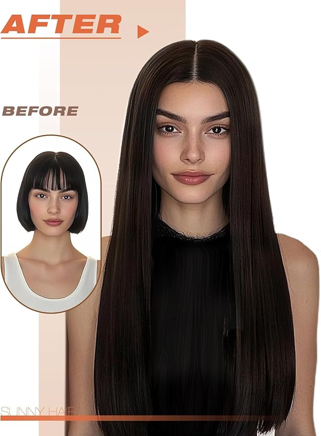 Sunny Hair Tape in Hair Extensions Real Human Hair Invisible Remy Hair Extensions Tape ins for Women Darker Brown 24 inch 20Pcs 50G