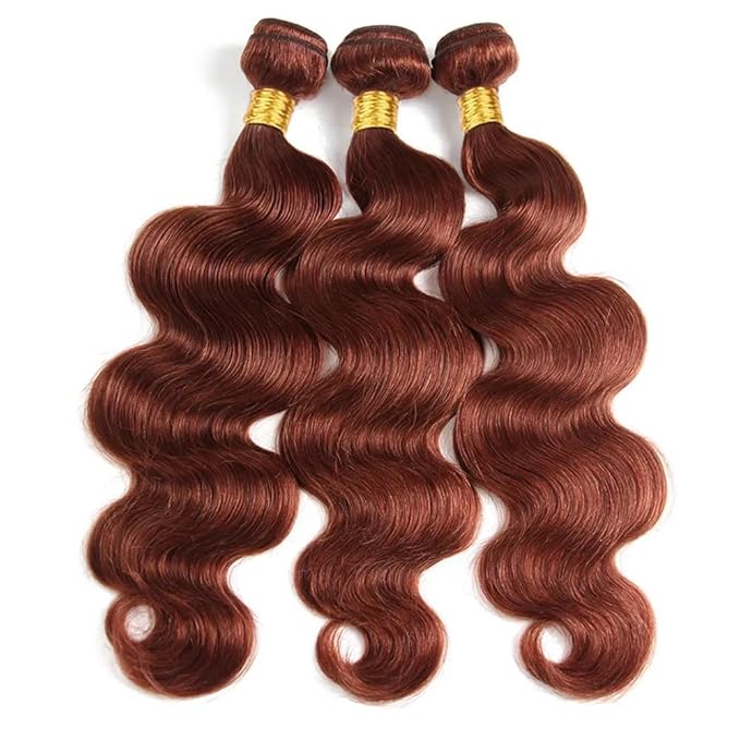 Red Brown Body Wave Bundles Color 33 Body Wave Bundles 8a Grade Brazilian Human Hair Wet and Wavy Soft Silky for Black Women 8 10 12 Inch