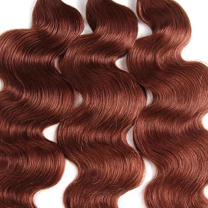 Red Brown Body Wave Bundles Color 33 Body Wave Bundles 8a Grade Brazilian Human Hair Wet and Wavy Soft Silky for Black Women 8 10 12 Inch