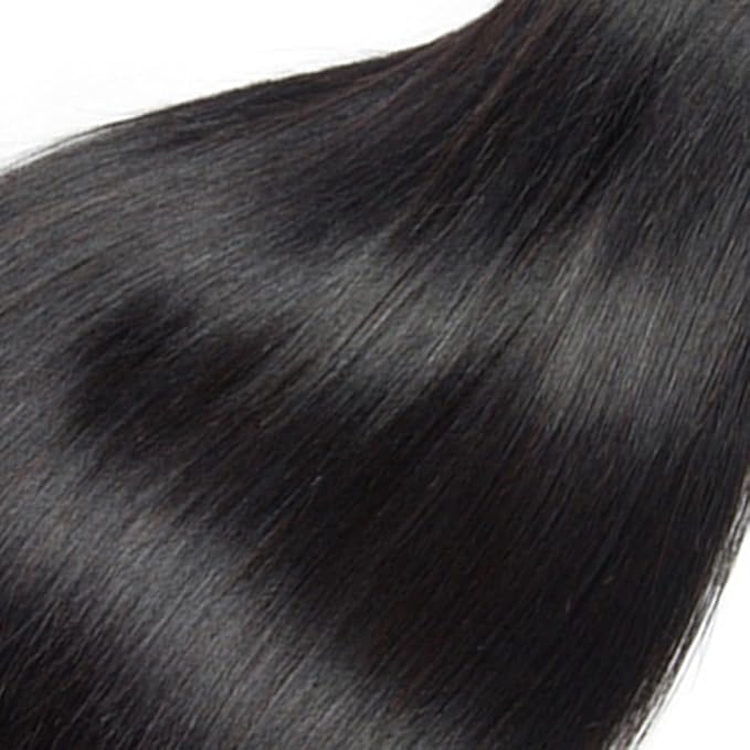 Human Hair Bundles Color #1B Straight Human Hair Bundles Brazilian Grade 8A Virgin Hair Extensions 22 24 26 Inch Natural Black Straight Hair Weave