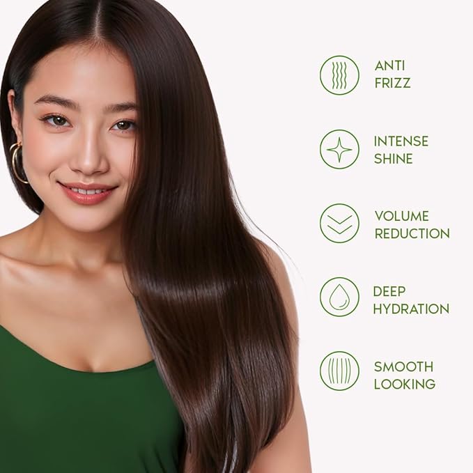 Ravenna Hair Straightening Kit – Organic Hair B-tox, Aloe Vera Shampoo & Conditioner, Repair Oil – Anti-Frizz, Intense Hydration, Shine – Formaldehyde-Free –For All Hair Types (4-Pack)